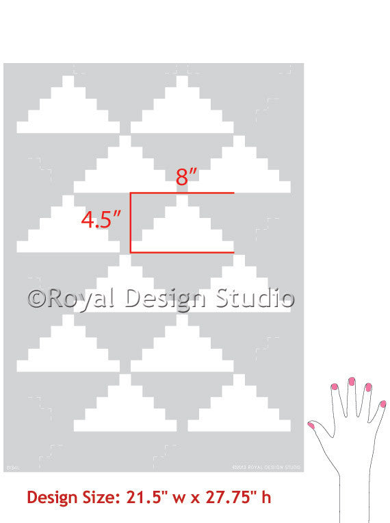 Geometric Triangles and Modern Furniture and Wall Stencils - Royal Design Studio