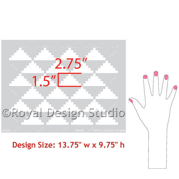 Geometric Triangles and Modern Furniture and Wall Stencils - Royal Design Studio