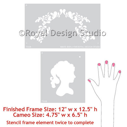 Painting Cameo Wall Stencils on Nursery Decor or Girls Room Decor - Royal Design Studio