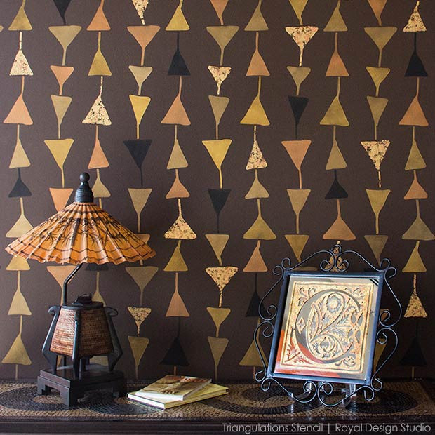 Geometric Triangles Wall Stencils - Royal Design Studio