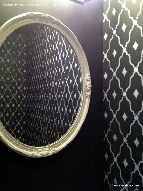 Cute and Retro Trellis Wall Stencils for Painting Accent Wall - Royal Design Studio wonderment trellis stencil