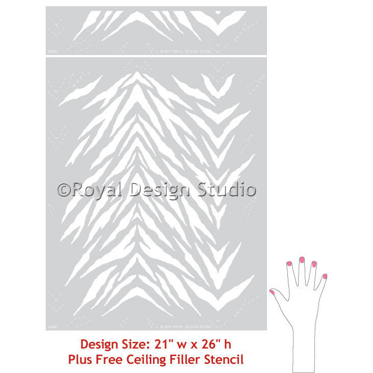 Animal Print and Zebra Stripes Wall Stencils - Royal Design Studio