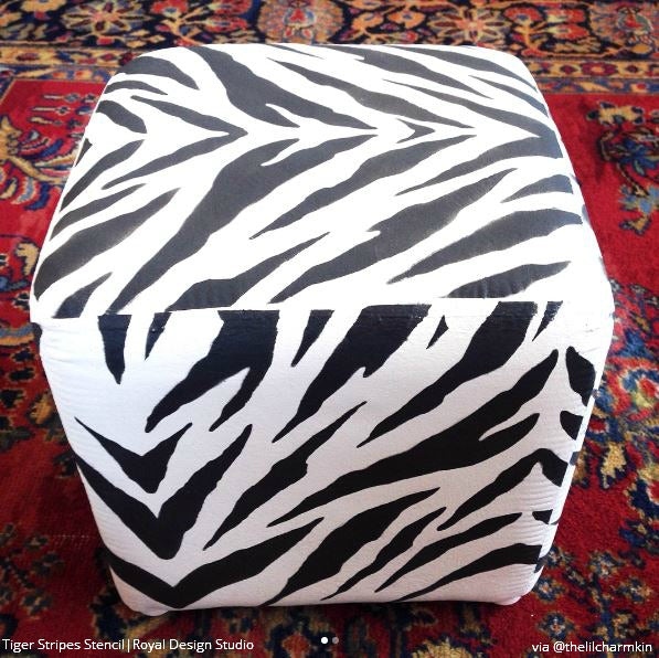 Zebra Stripes Furniture Stencil