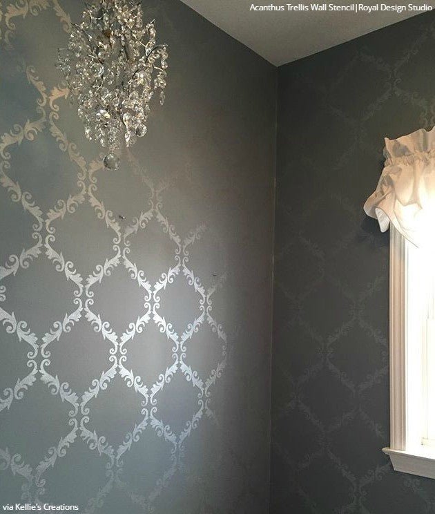 Acanthus Trellis Wall Stencil - Royal Design Studio Stencils