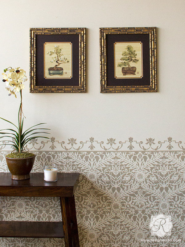 Neutral Painted Patterns with Exotic Moroccan Wall Stencils - Royal Design Studio