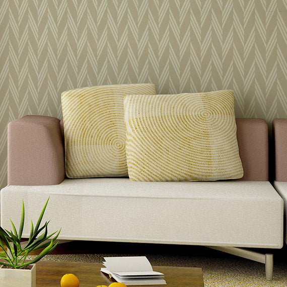 Stenciling walls with modern herringbone patterns - Braided Herringbone Wall Stencils - Royal Design Studio