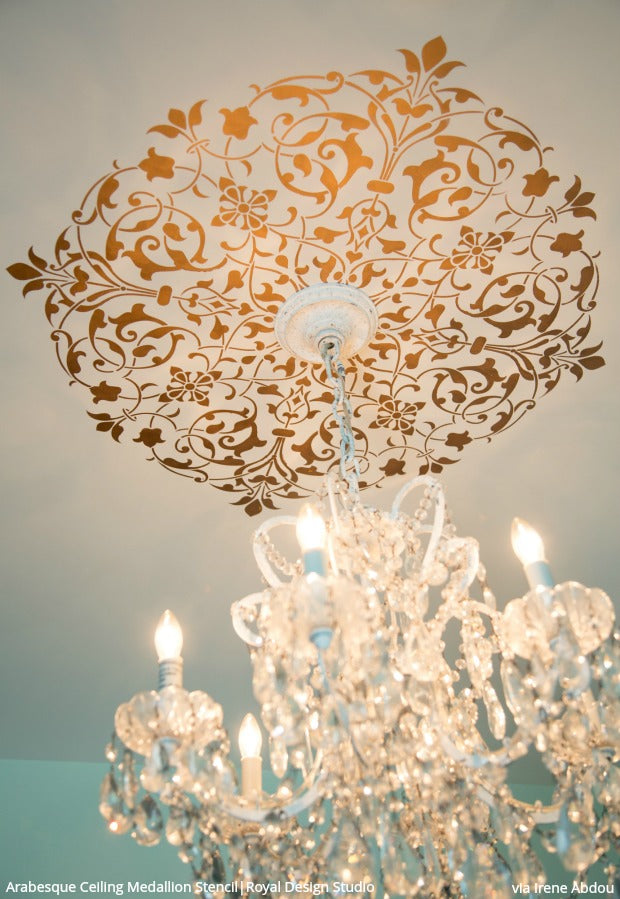 Arabesque Ceiling Medallion Stencil