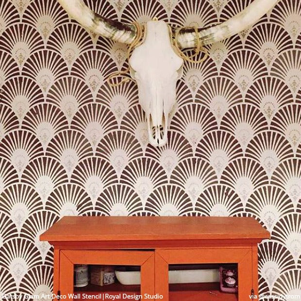  Art Deco Vintage Diamond Pattern Stencil, Home Wall Decorating  Art & Craft Stencil, Paint Walls Fabrics & Furniture