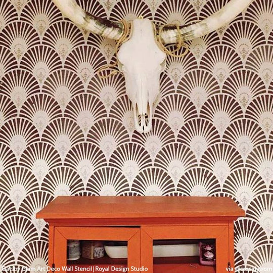 Gatsby Glam Art Deco Wall Stencil – Royal Design Studio Stencils