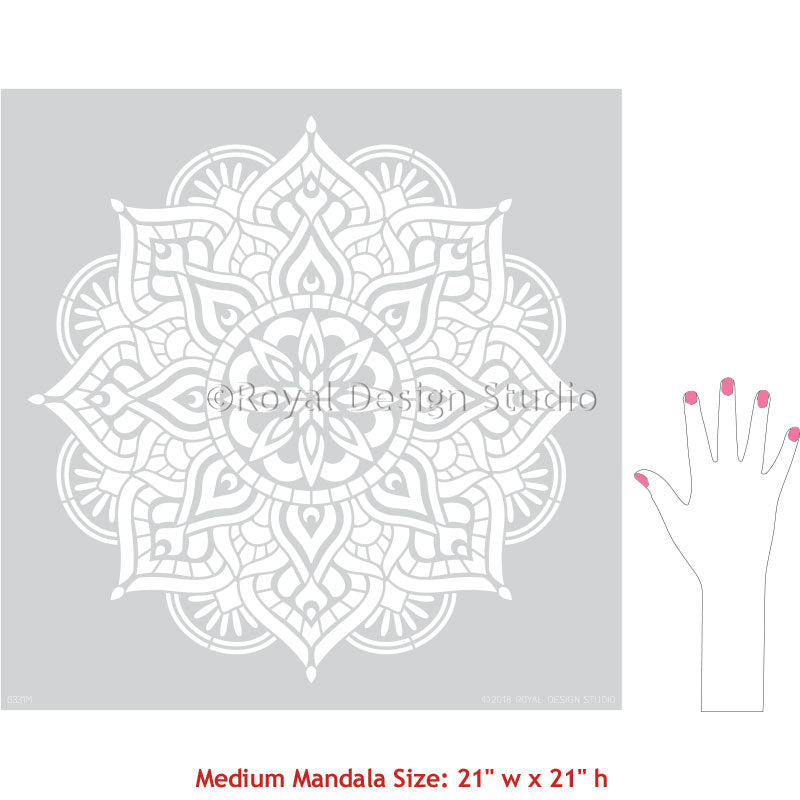 Large Mandala Wall Art Stencils for Painting Boho Bedroom Mural Design