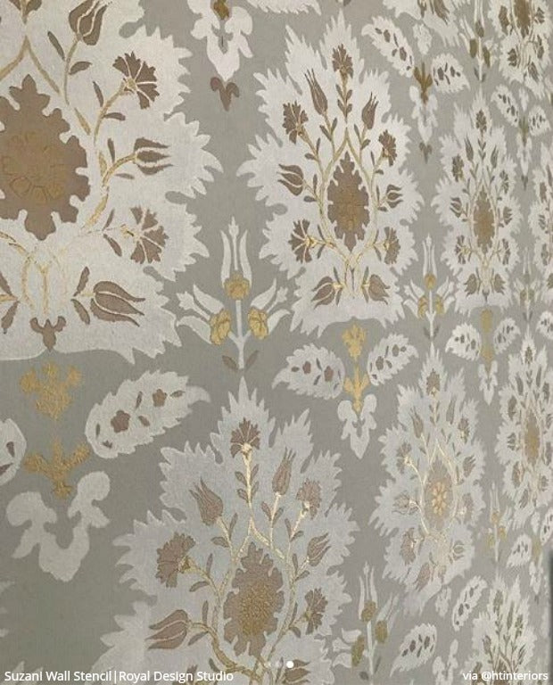 Samarqand Suzani Damask Wall Stencil