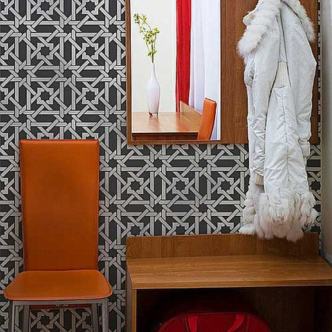 Moroccan stencils camel bone weave geometric and exotic pattern - Royal Design Studio