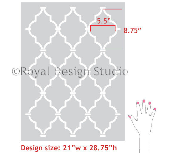 DIY Painted Walls with Moroccan Design - Royal Design Studio Trellis Wall Stencils