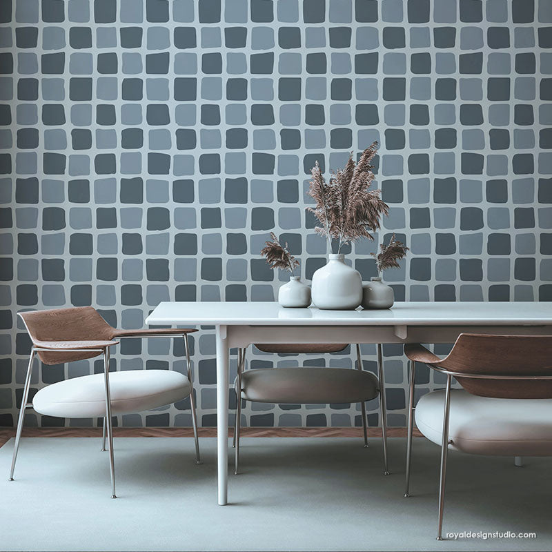 NEW! Checked Out Modern Wall Stencil