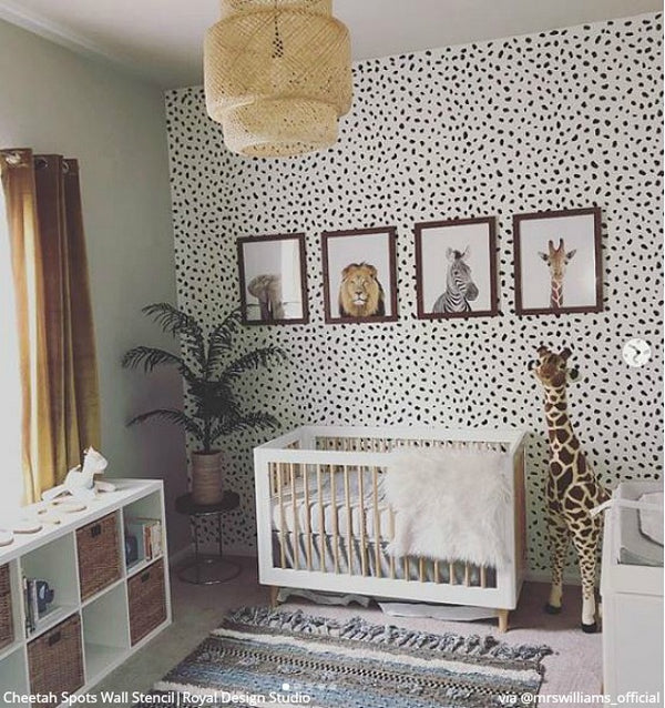 Cheetah Spots Wall Stencil