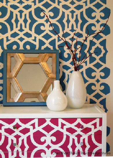 Colorful Home Decor - Stenciled Furniture and Wall Stencils from Royal Design Studio