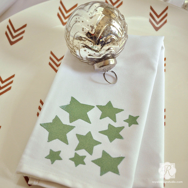 Falling Stars Christmas Stencil