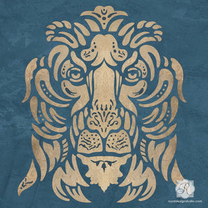 Paint Walls with Lion Wall Art Stencils and Italian Design - Royal Design Studio
