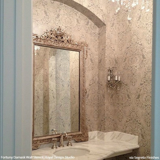 Fortuny Damask Wall Stencil