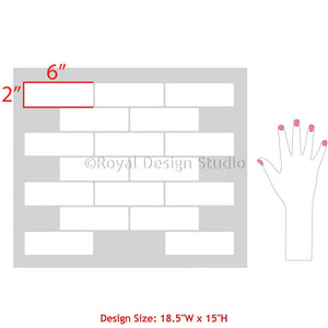 Trendy Subway Tile Design for Stenciling Large Accent Wall - Royal Design Studio
