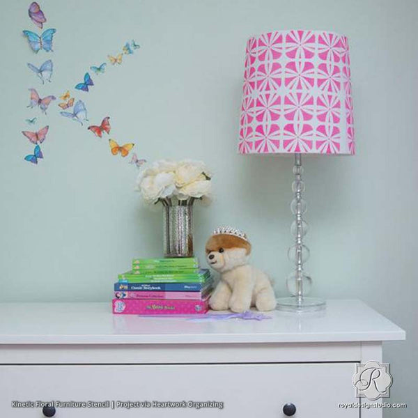 Kinetic Floral Furniture Stencil