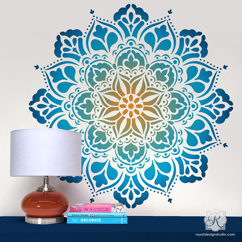 Cute Mandala Wall Art Projects for Girls Room or Teen Room - Royal Design Studio Stencils for DIY Painting - G