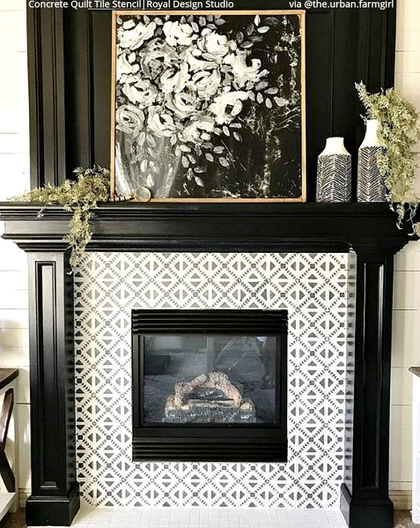 Concrete Quilt Tile Stencil