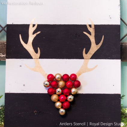 Christmas Reindeer Antlers - Craft Stencils for Holiday Decorations