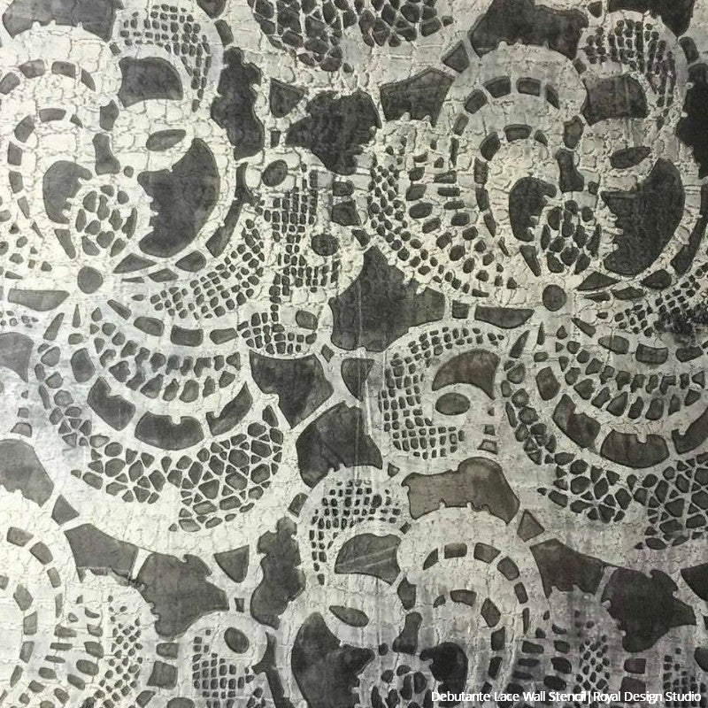 Vintage Victorian Wallpaper Lace Wall Stencils for Painting - Royal Design Studio