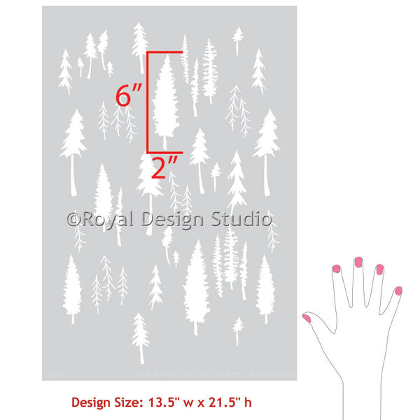 Paint a Forest Themed Boys Room with Trendy Furniture Stencils - Tree Stencils from Royal Design Studio