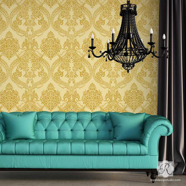Victorian Design with Flowers - Damask Wall Stencils for Elegant DIY Home Decor