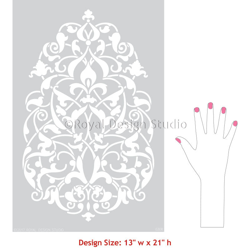 Large Wall Mural Stencils for Painting Moroccan or Turkish Ornamental Wall Designs - Royal Design Studio