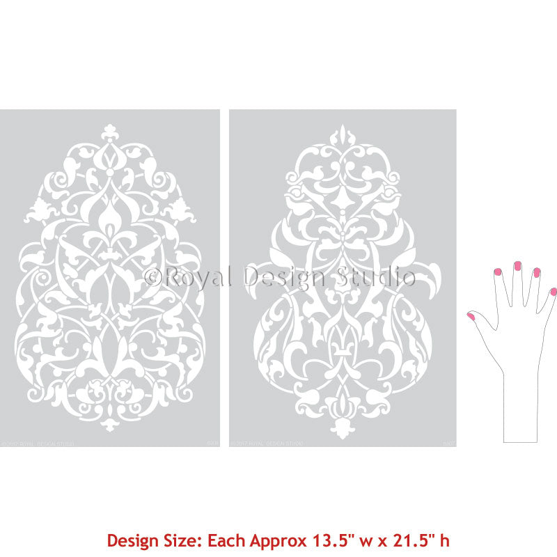 Painting Large Middle Eastern Turkish Moroccan Designs with Wall Art Stencils - Royal Design Studio