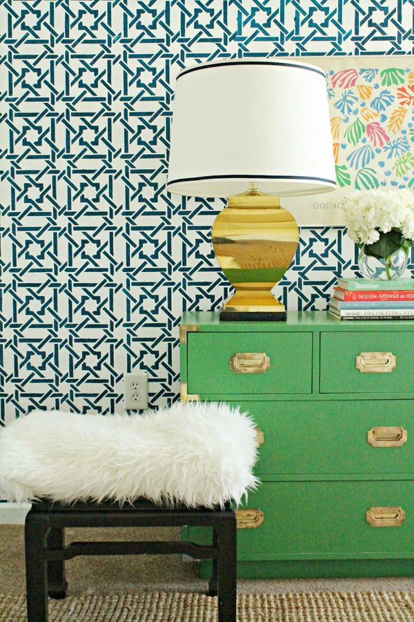 Decorate your home with Moroccan stencils camel bone weave geometric and exotic pattern - Royal Design Studio