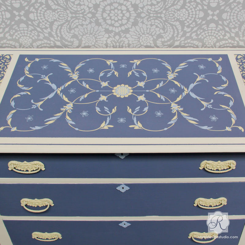 DIY Italian Decor - Panel Painted Furniture Stencils - Royal Design Studio