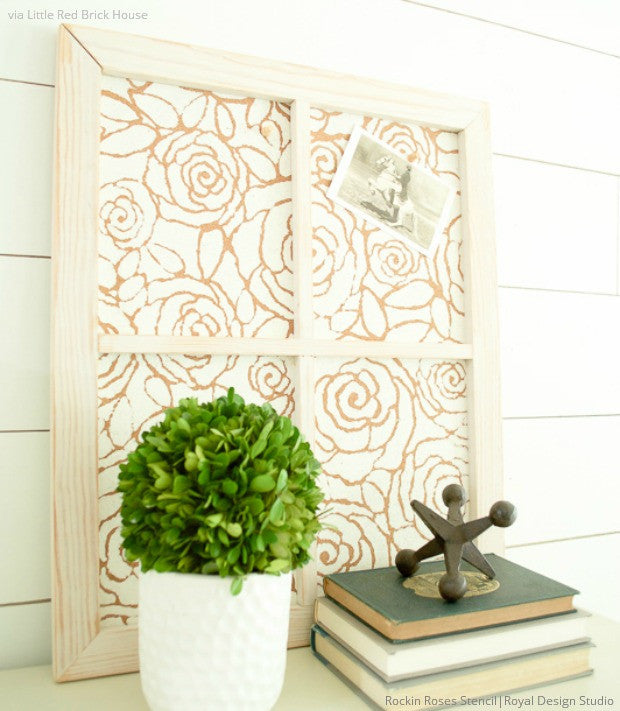 DIY Painted Picture Frame - Modern Cork Board Craft Project Stencils