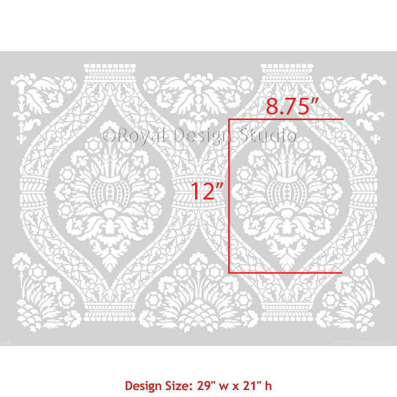 Macedonia Damask Wall Stencil