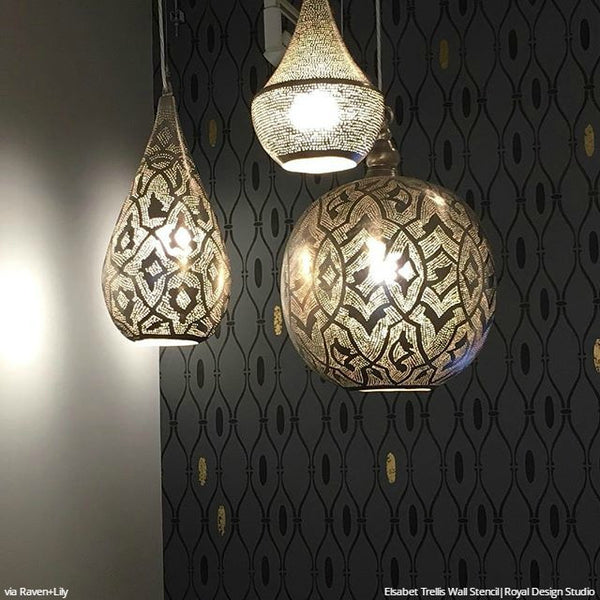 Moroccan Wall Stencils for Painting Walls - Royal Design Studio Uzbek Suzani Wall Stencil