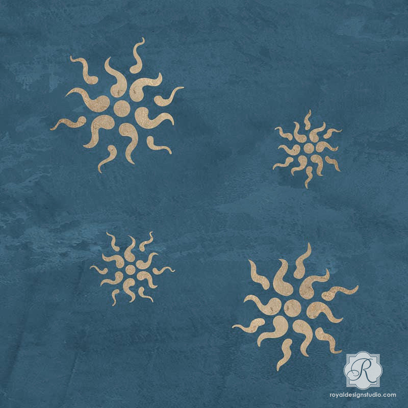 Stars Wall Art Stencils to Decorate Room with Italian Design - Royal Design Studio