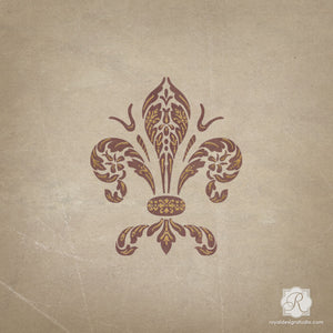 Painted Furniture Stencils - Italian Design and Classic Fleur de Lis Decor - Royal Design Studio