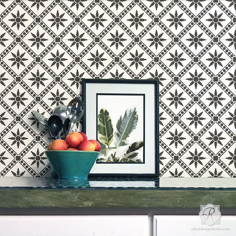 Moroc Floral Tile Stencil