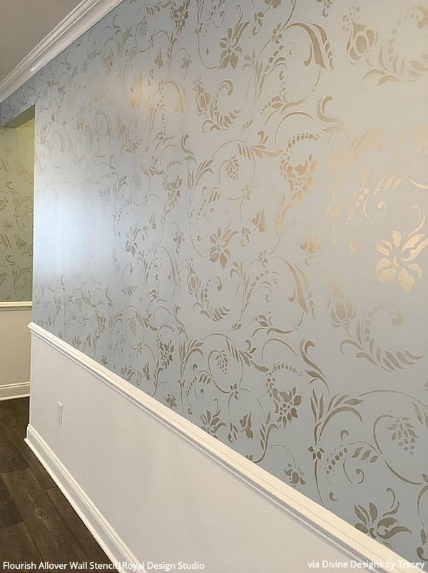 Flourish Allover Wall Stencil