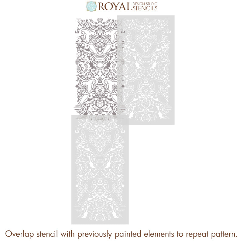 Fortuny Damask Wall Stencil