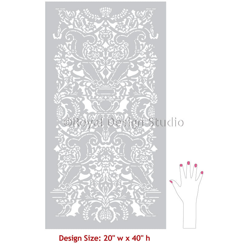 Fortuny Damask Wall Stencil