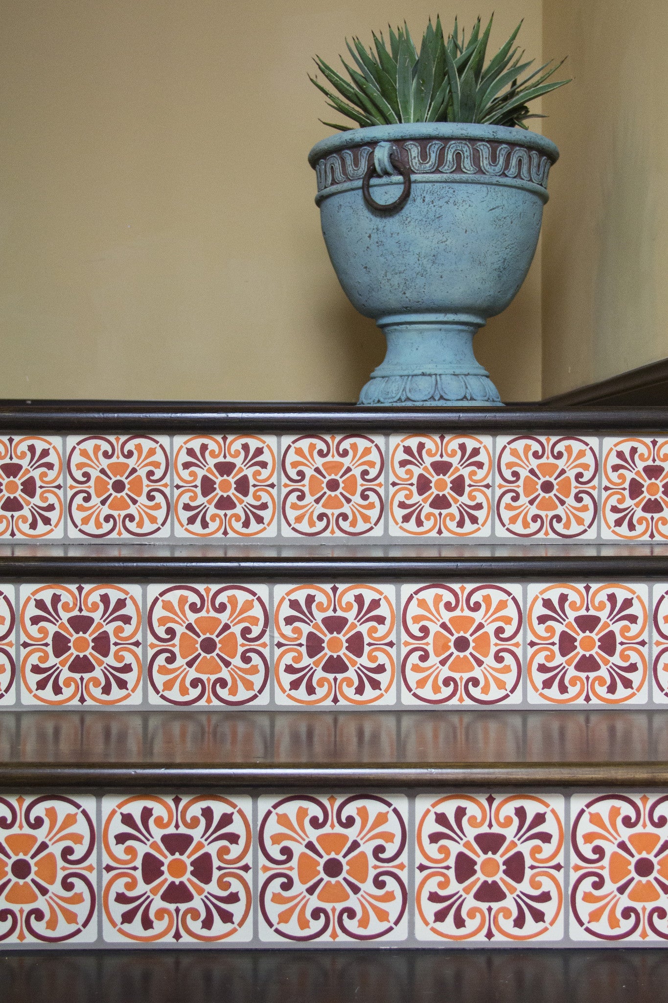 Italian and Spanish Stencils for Painting Tiled Stairs - Royal Design Studio
