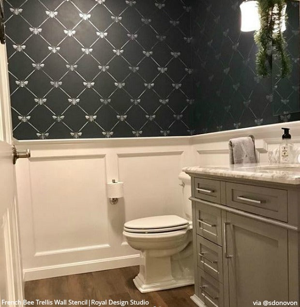 French Bee Trellis Stencil