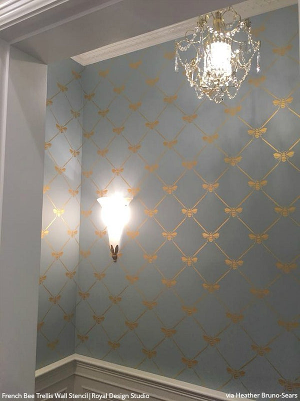French Bee Trellis Stencil