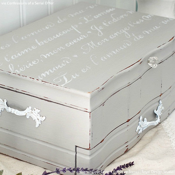 Classic French Quotes and Furniture Stencils for Easy Decorating - Royal Design Studio
