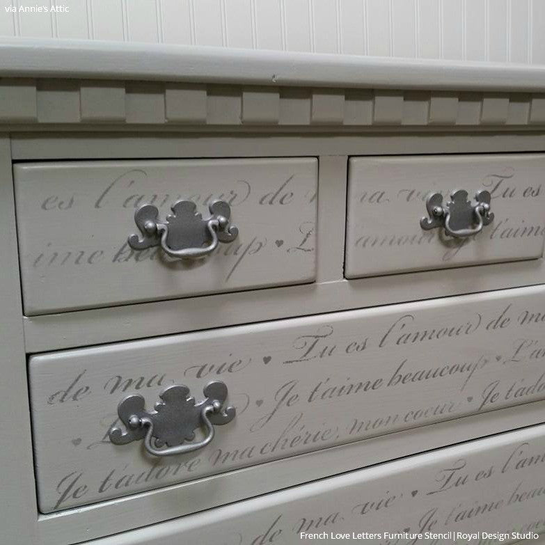 Easy Affordable Shabby Chic Furniture Stencils Projects with Royal Design Studio