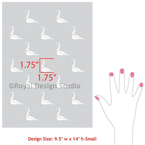Bird Stencils for decorating Asian decor and painted furniture projects - Royal Design Studio